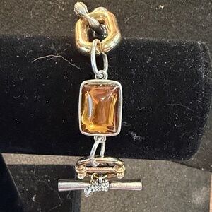 Kenneth Cole Gold and Silver Bracelet with Amber Accent
